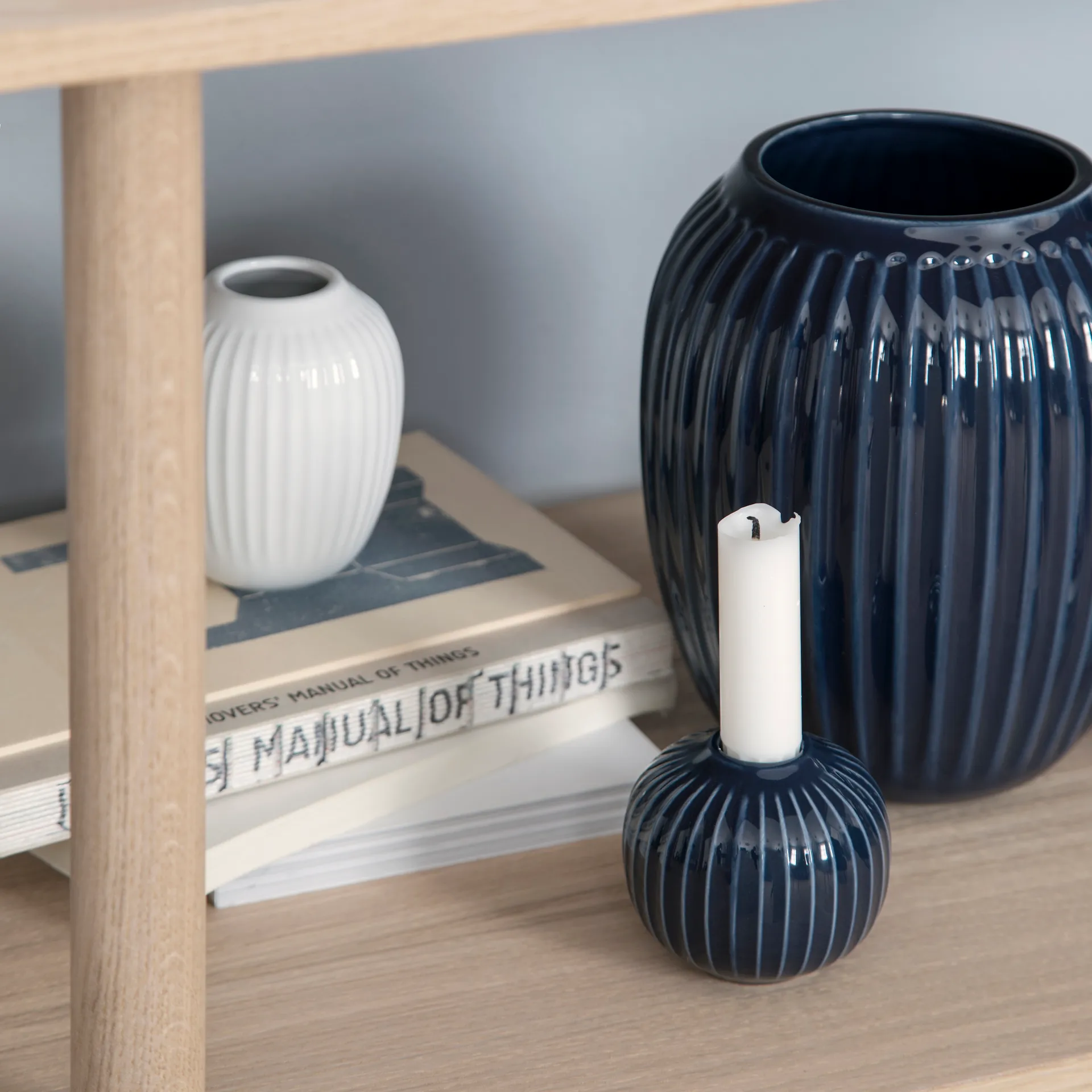 Hammershøi 烛台  7 cm, indigo Kähler