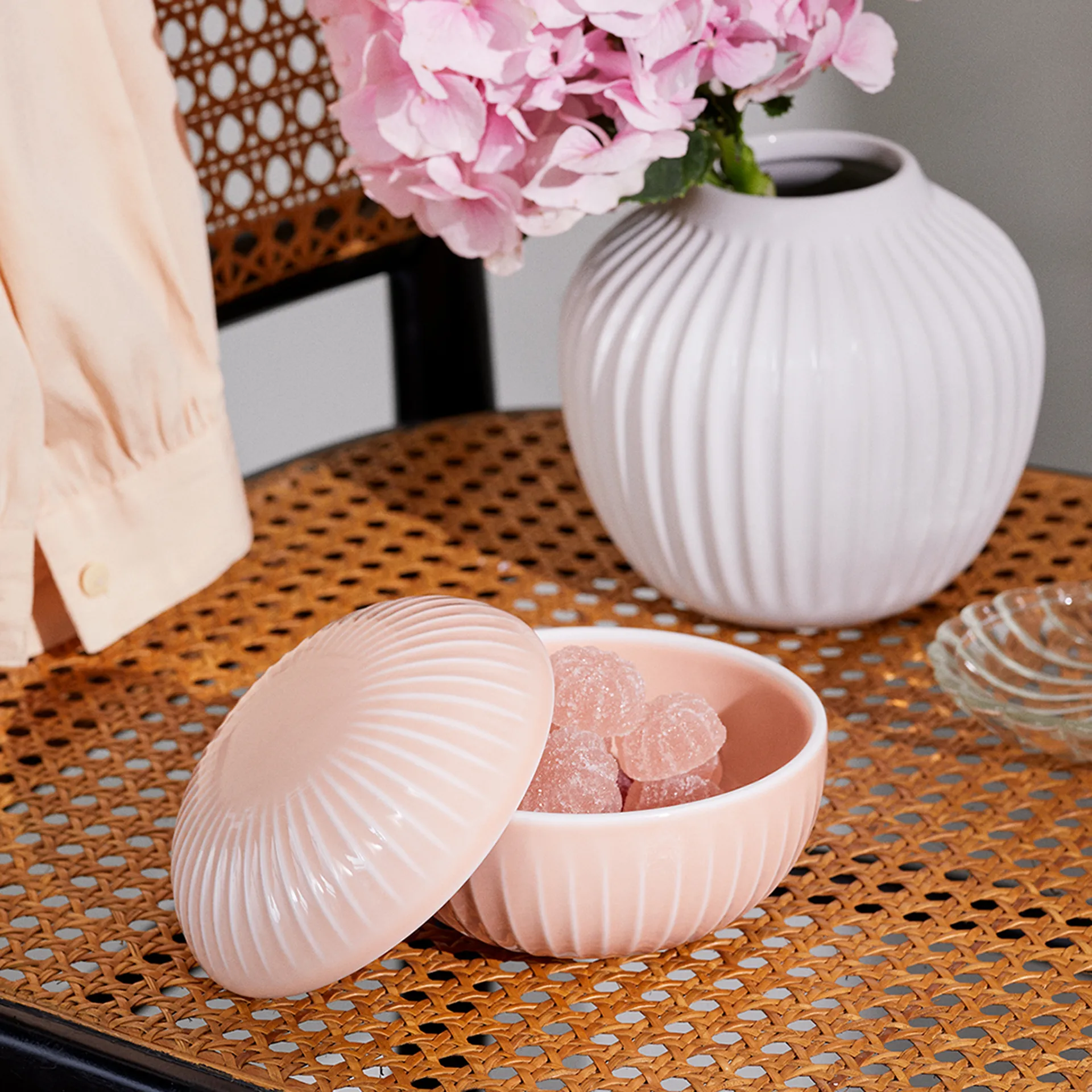 Hammershøi Bonbon 罐子 Ø12 cm, Nude Kähler