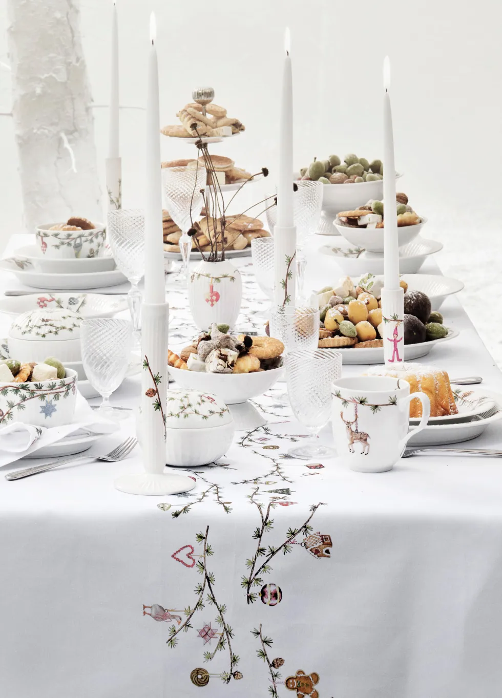 Hammershøi Christmas 桌布 150x270 cm, 白色 Kähler