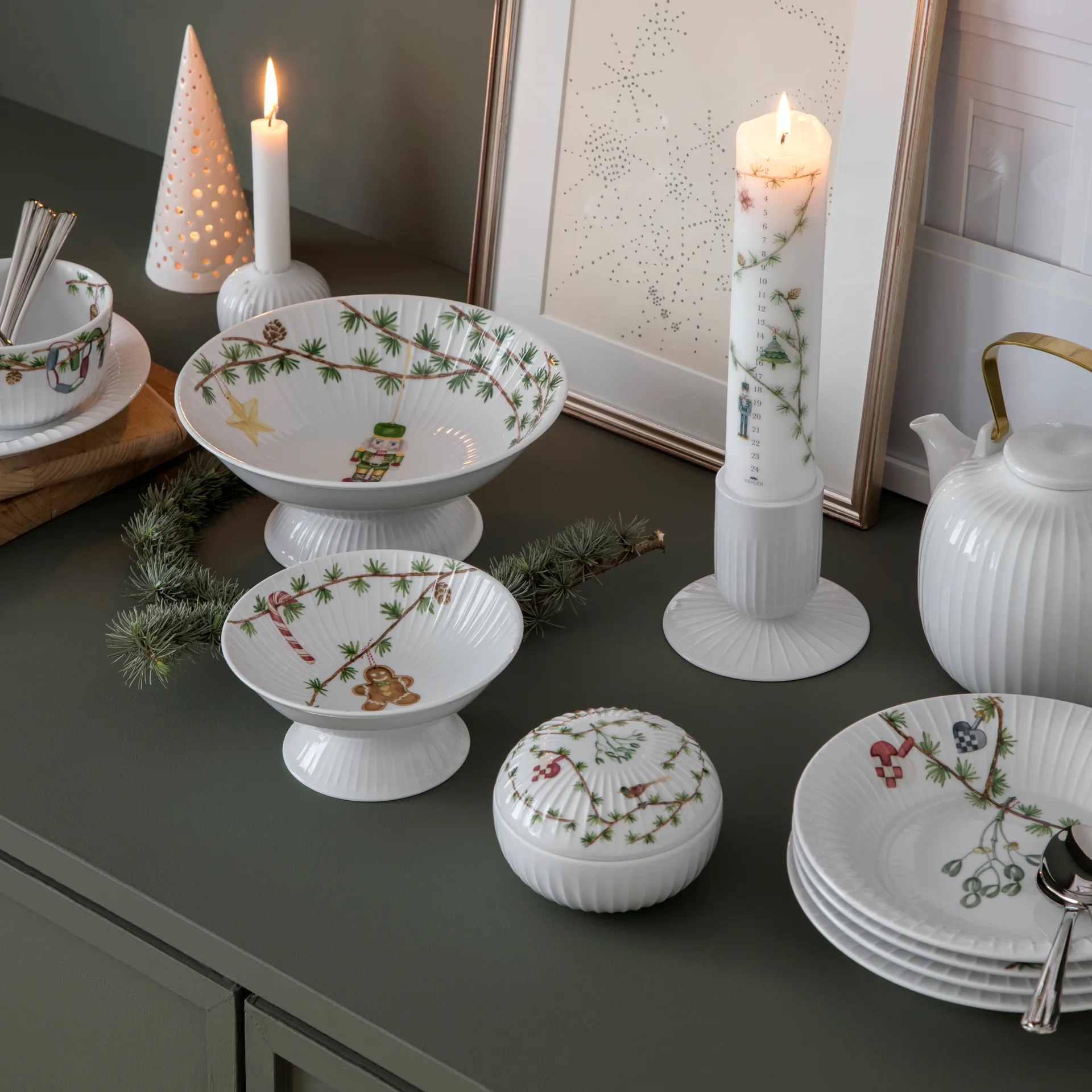 Hammershøi Christmas 碗  on foot Ø16 cm, 白色 Kähler