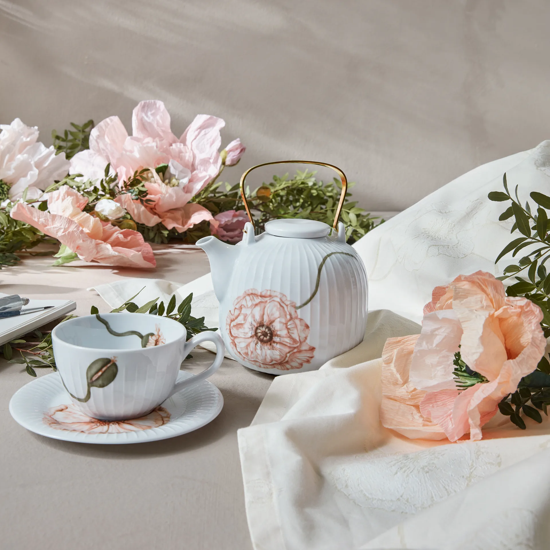 Hammershøi Poppy 带碟茶杯 380ml, 白色 Kähler