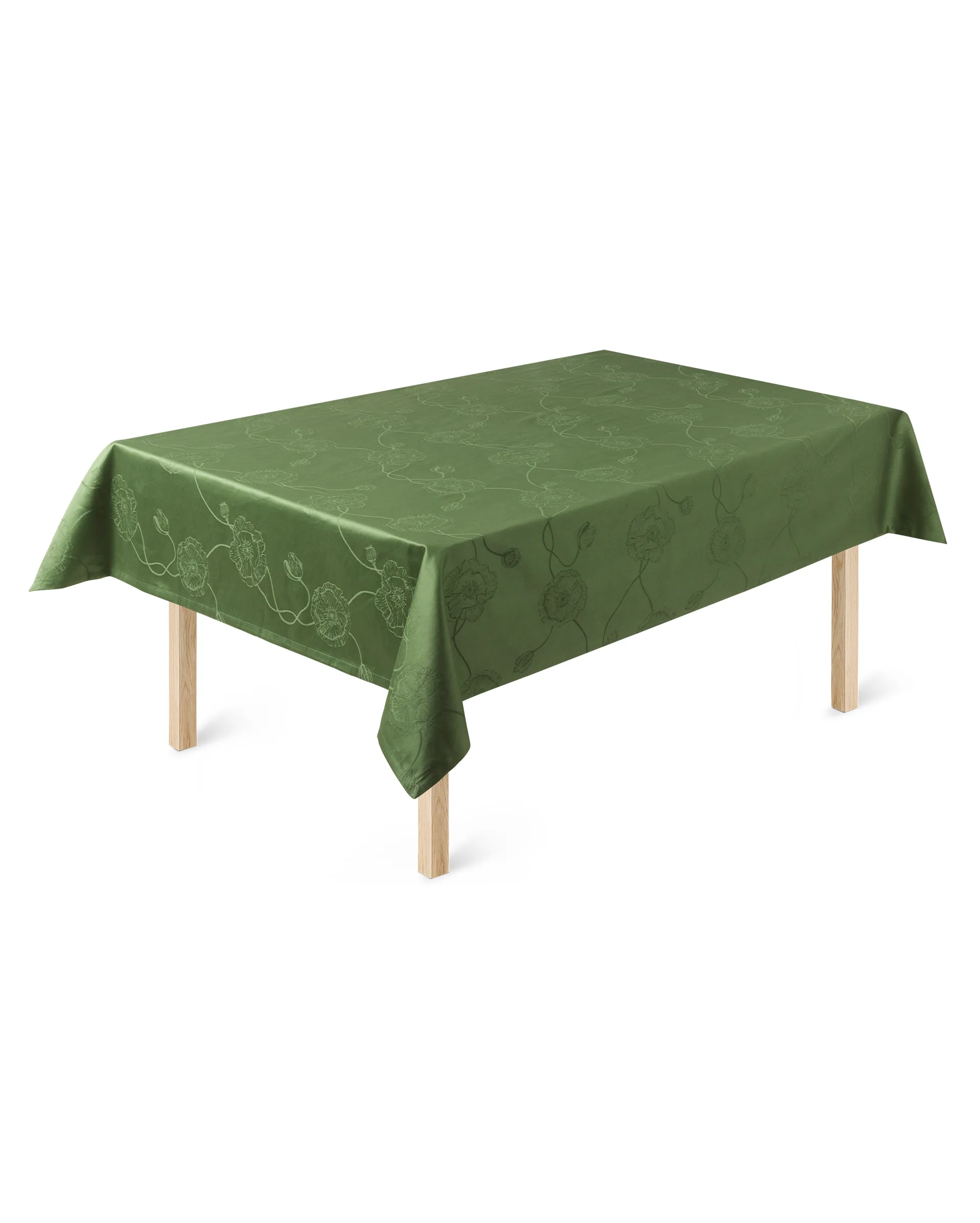 Hammershøi Poppy damask 桌布 green, 150x200 cm Kähler