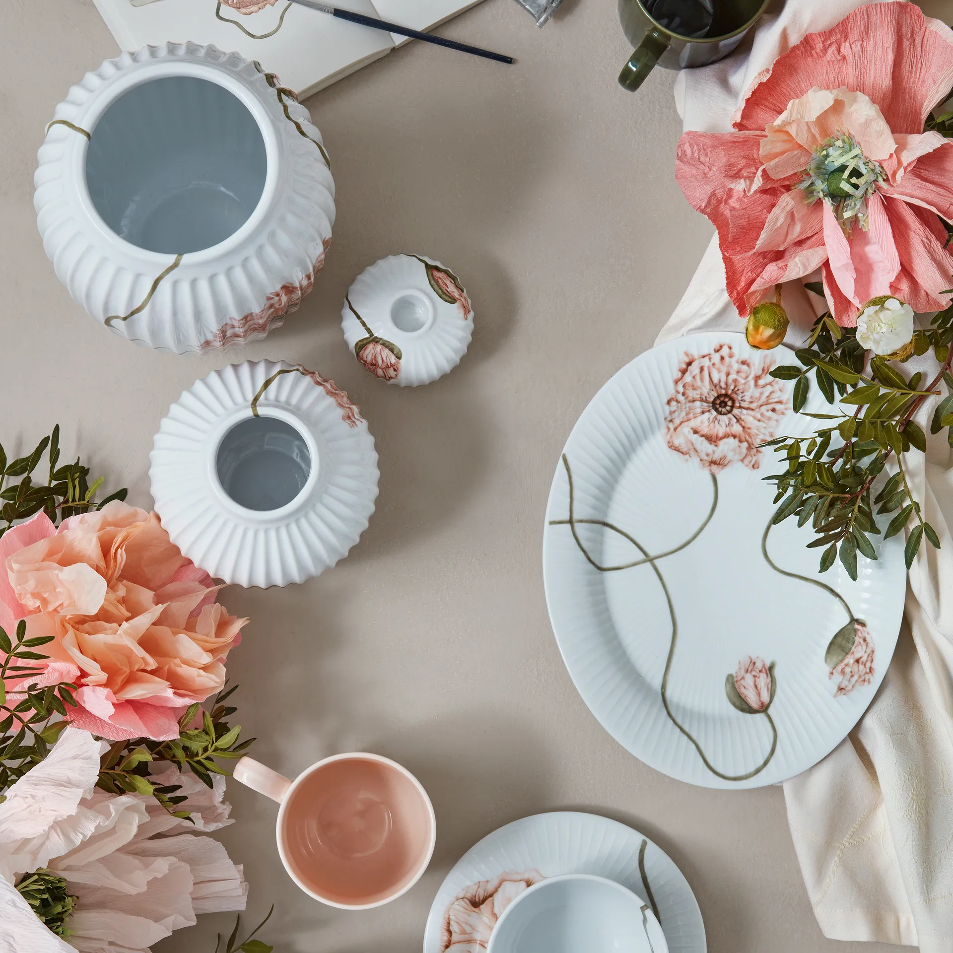 Hammershøi Poppy oval 碟 22.5x28.5 cm, 白色 Kähler