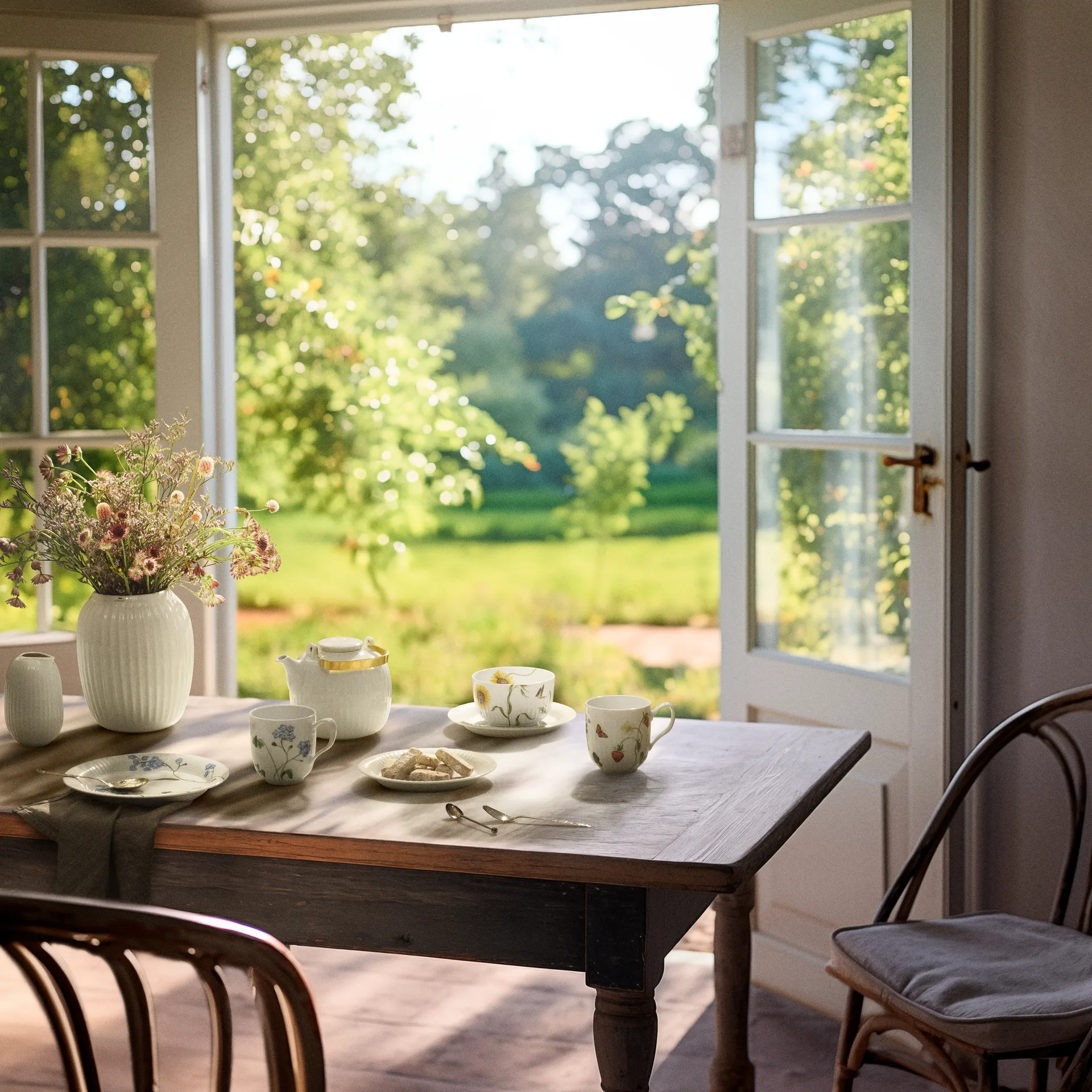 Hammershøi summer 盘子 Ø22 cm, Forget me not Kähler