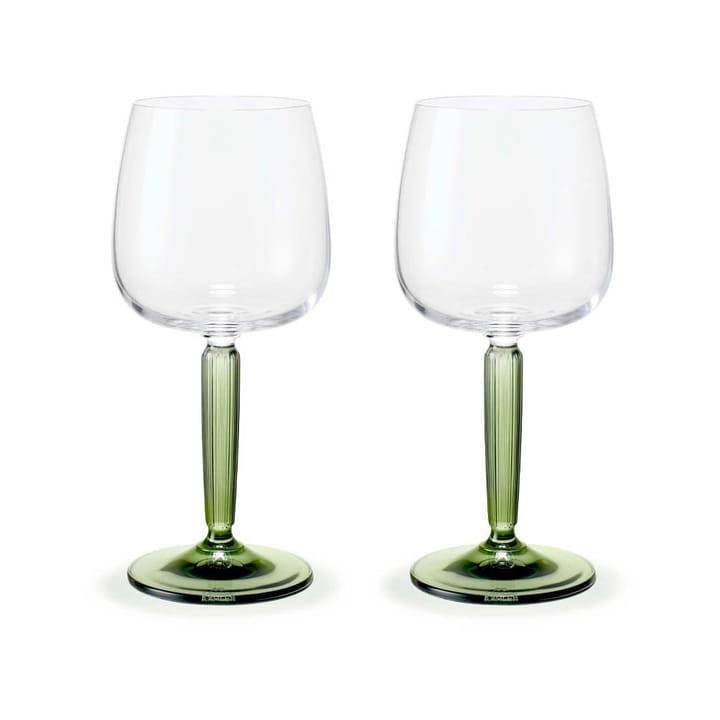 Hammershøi white 红酒杯 35 cl 两件套装 - Clear-绿色 - Kähler