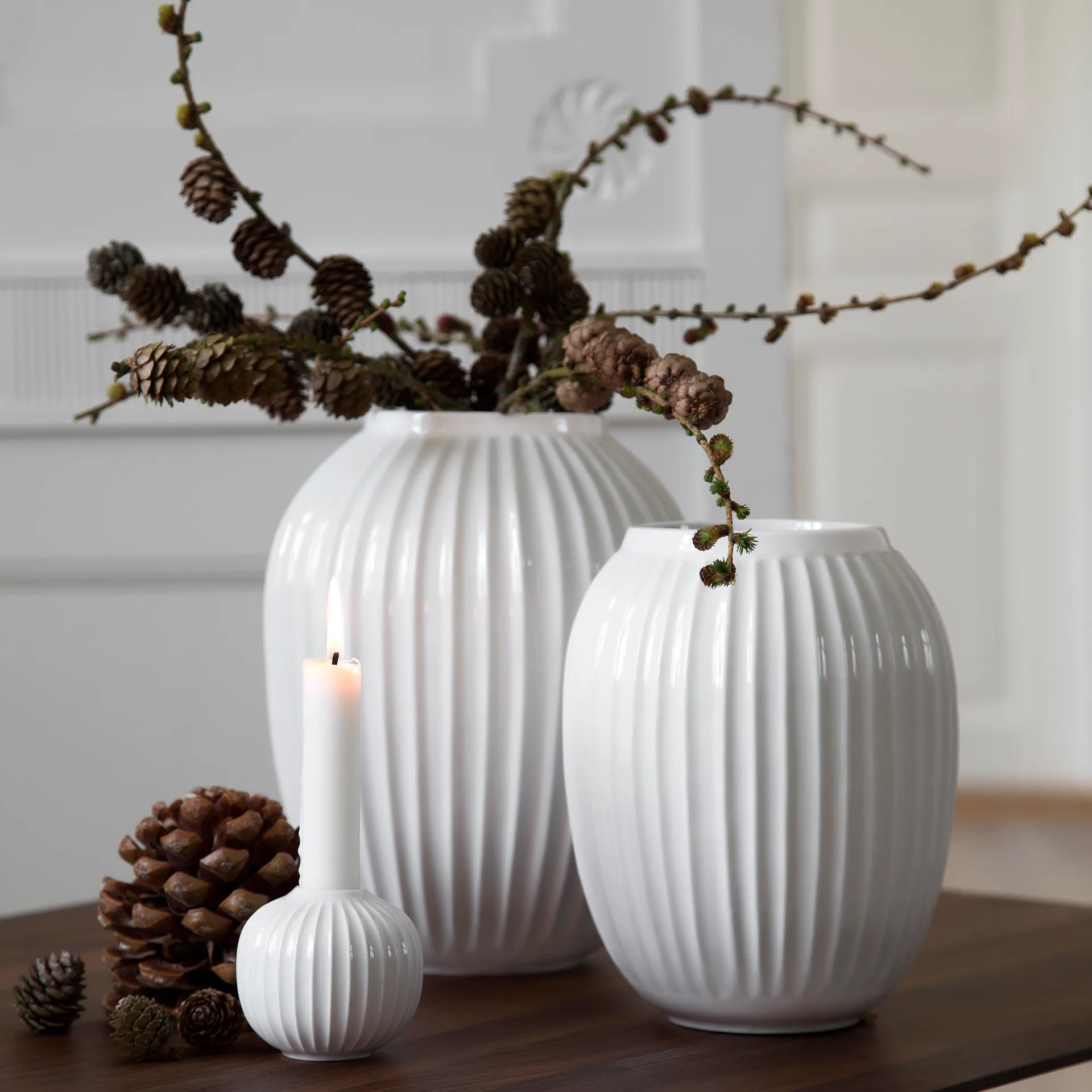 Hammershøi 烛台 中, 白色 Kähler