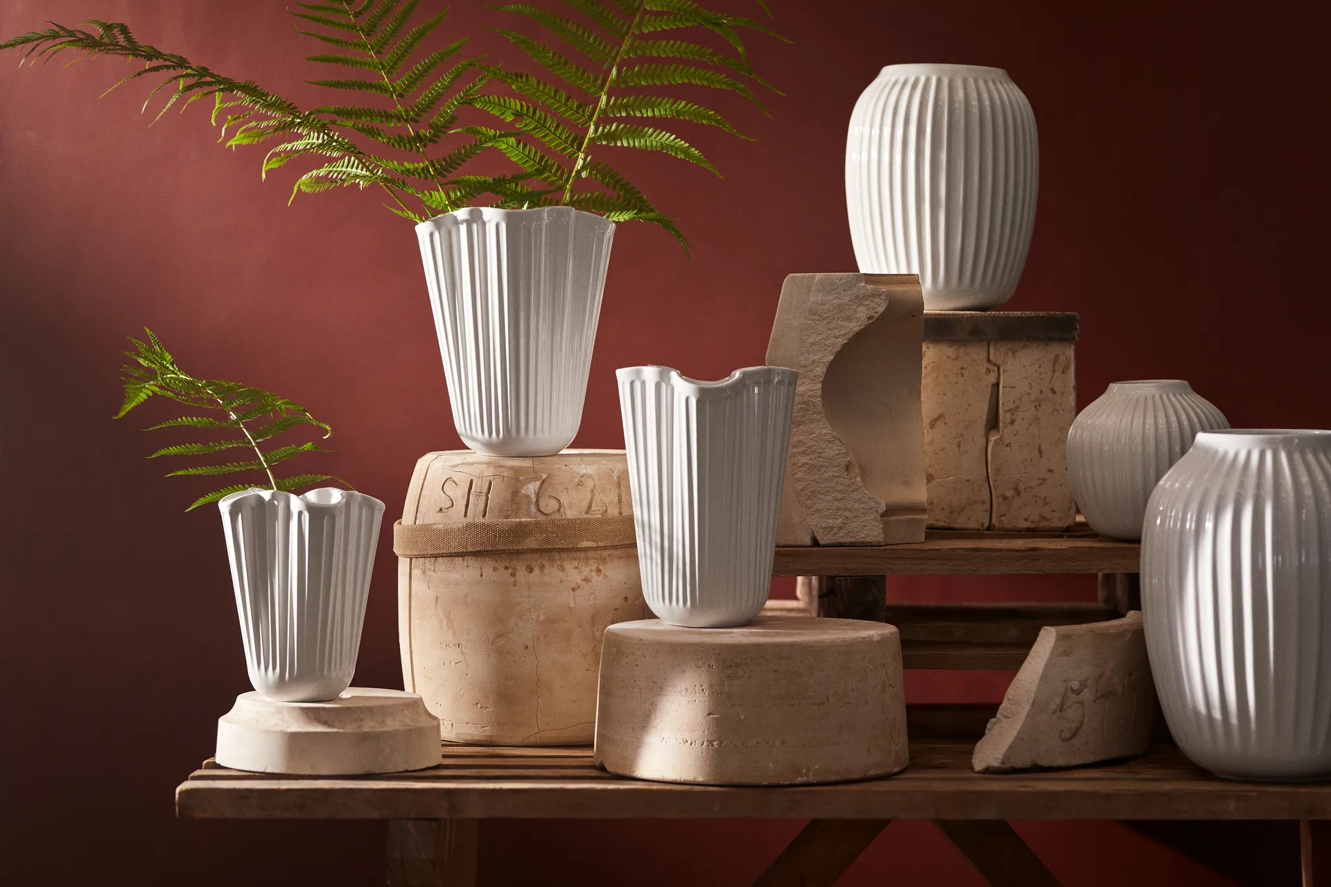 Hammershøi 花瓶 中, 白色 Kähler