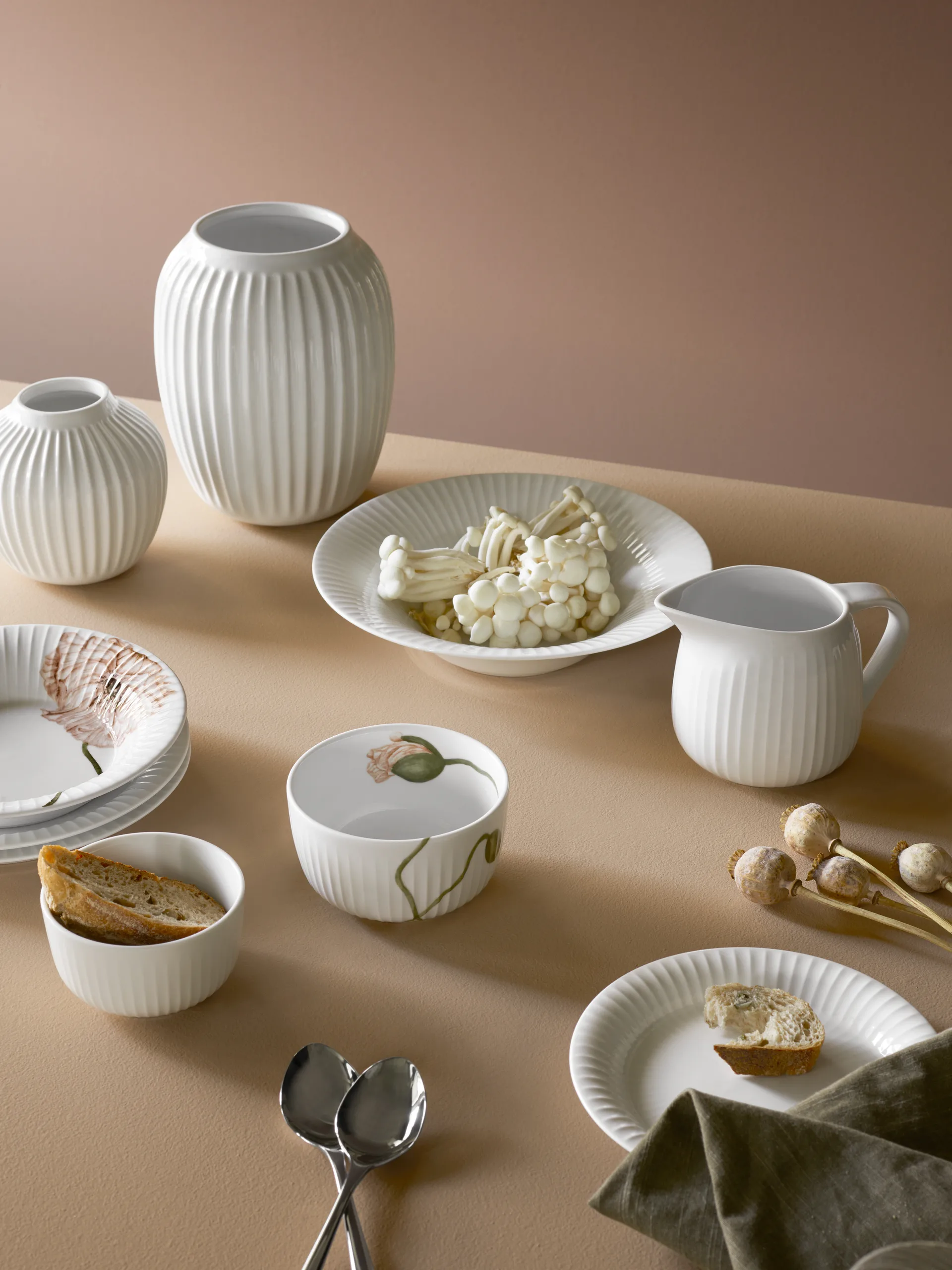 Hammershøi 花瓶 中, 白色 Kähler