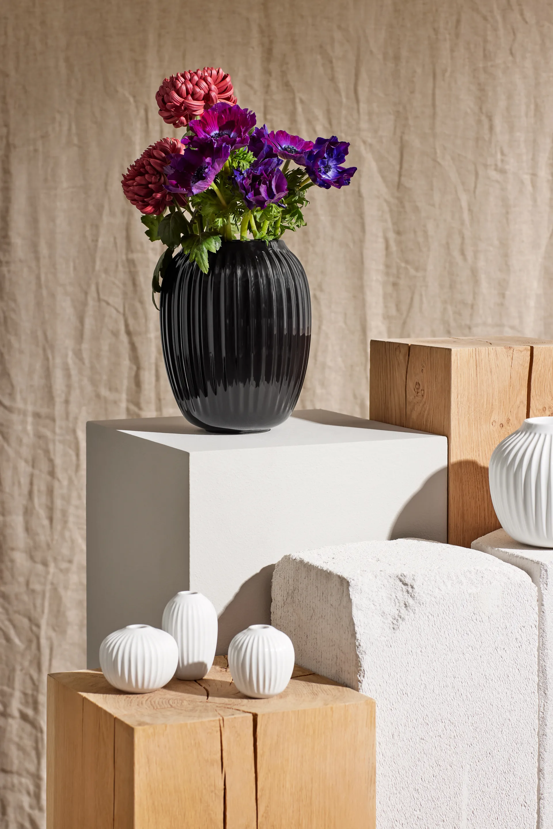 Hammershøi 花瓶 中, 黑色 Kähler