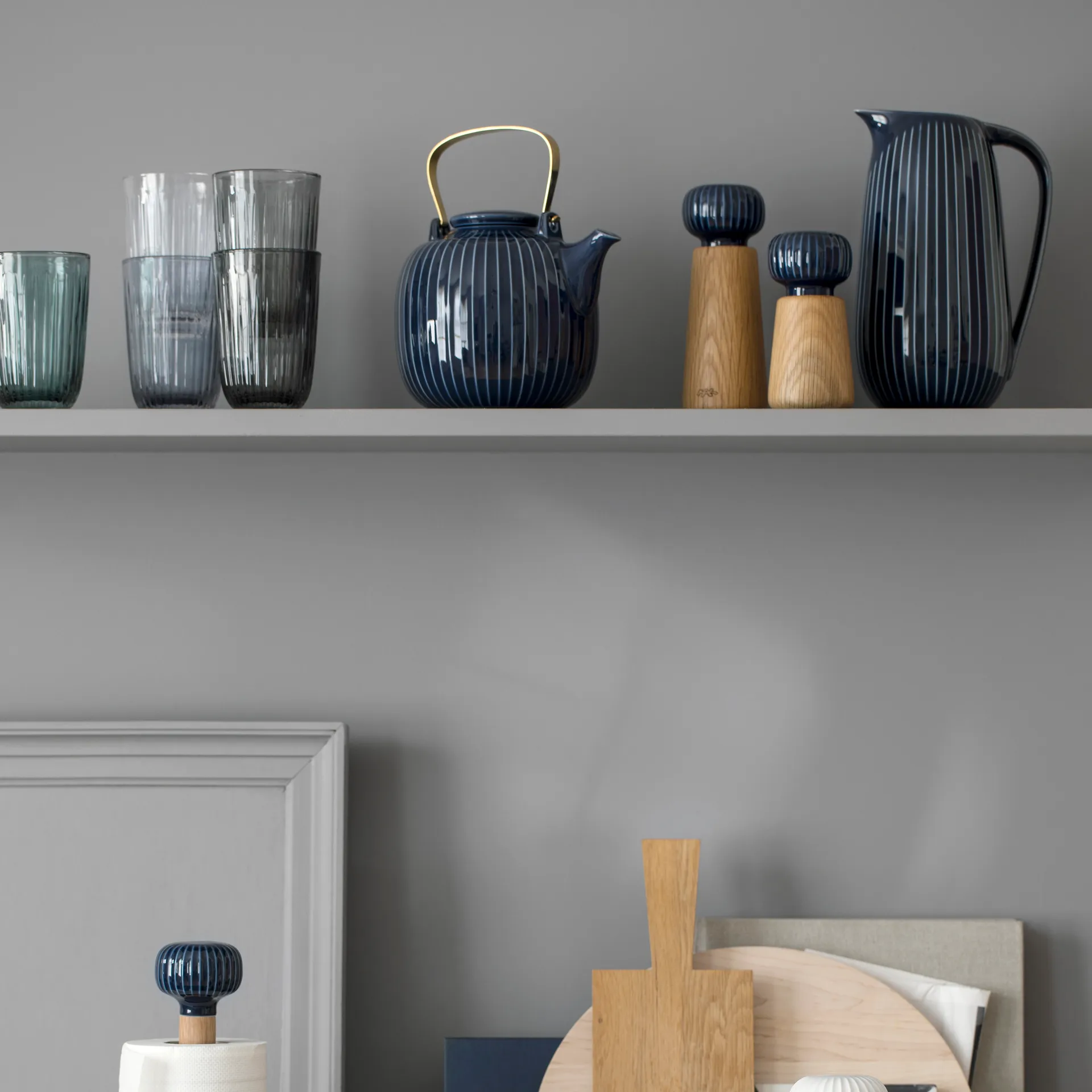 Hammershøi 调料研磨瓶 大, 靛蓝色 Kähler