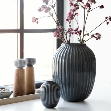 Kähler品牌Hammershøi系列大号陶瓷花瓶 - anthracite 灰色 - Kähler
