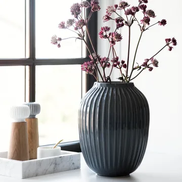 Kähler品牌Hammershøi系列大号陶瓷花瓶 - anthracite 灰色 - Kähler