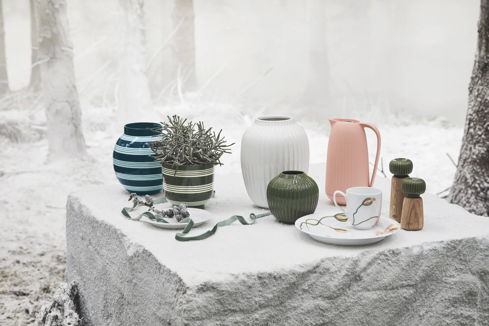 Kähler品牌Hammershøi系列大号陶瓷花瓶, 白色 Kähler