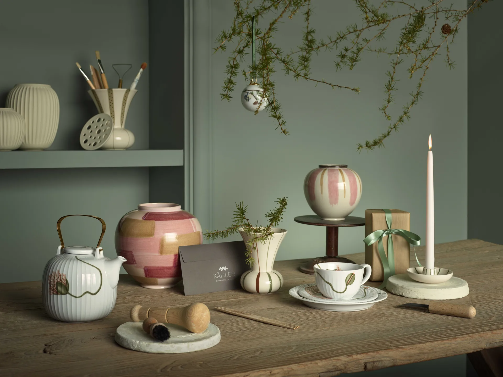 Signature 烛台, 白色-绿色 Kähler