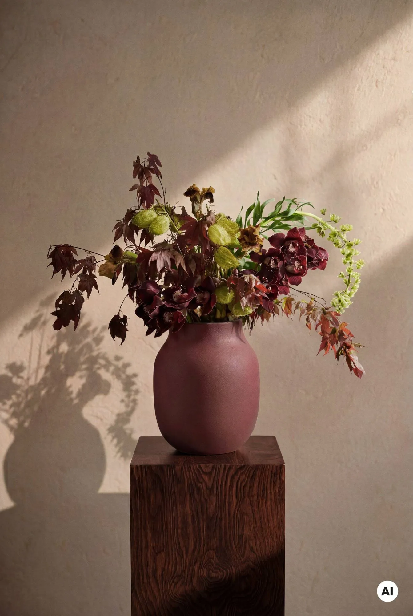 Studio Omaggio 花瓶, 勃艮第红, 20cm Kähler