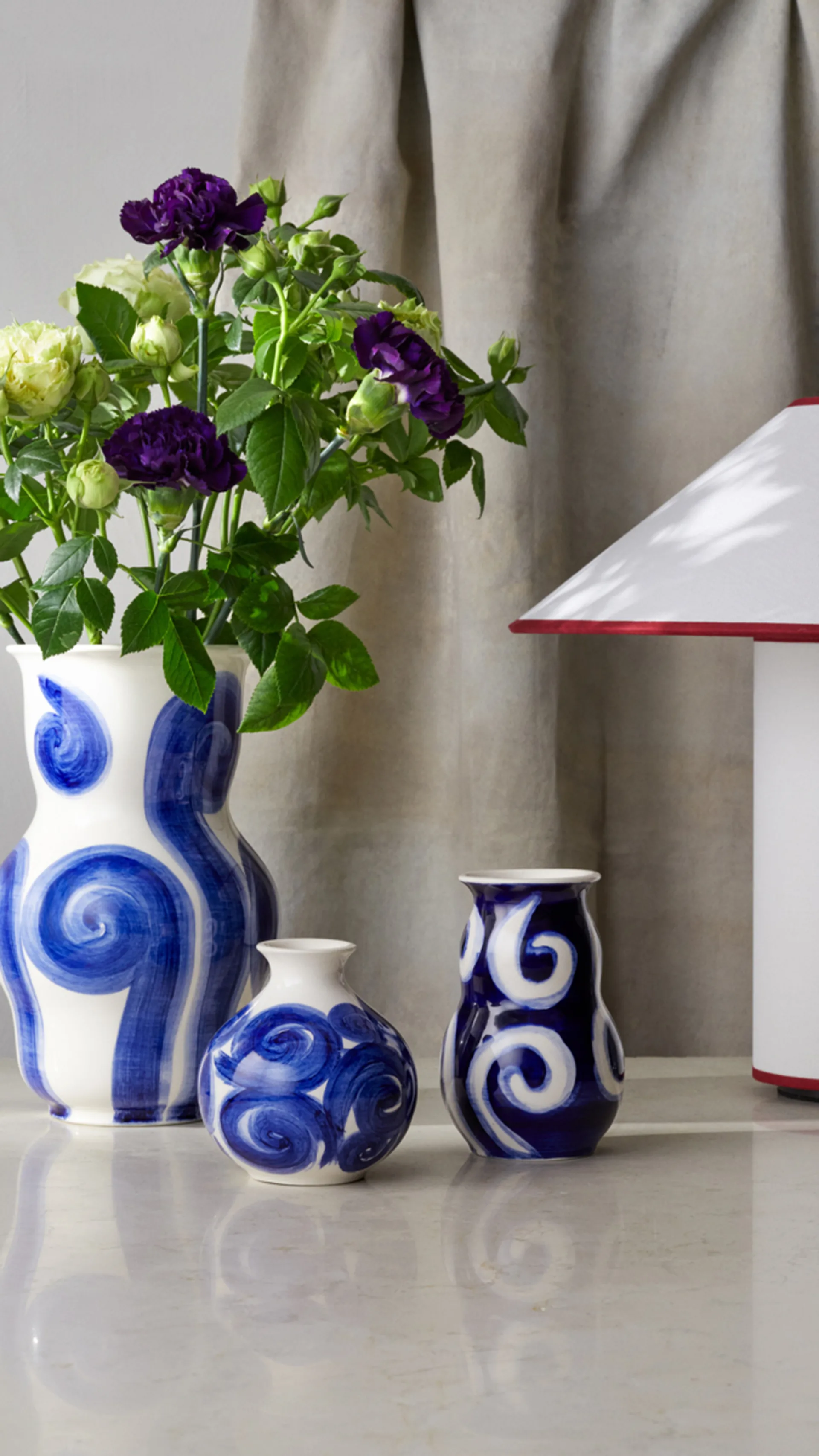 Tulle 花瓶 22.5 cm, Blue Kähler