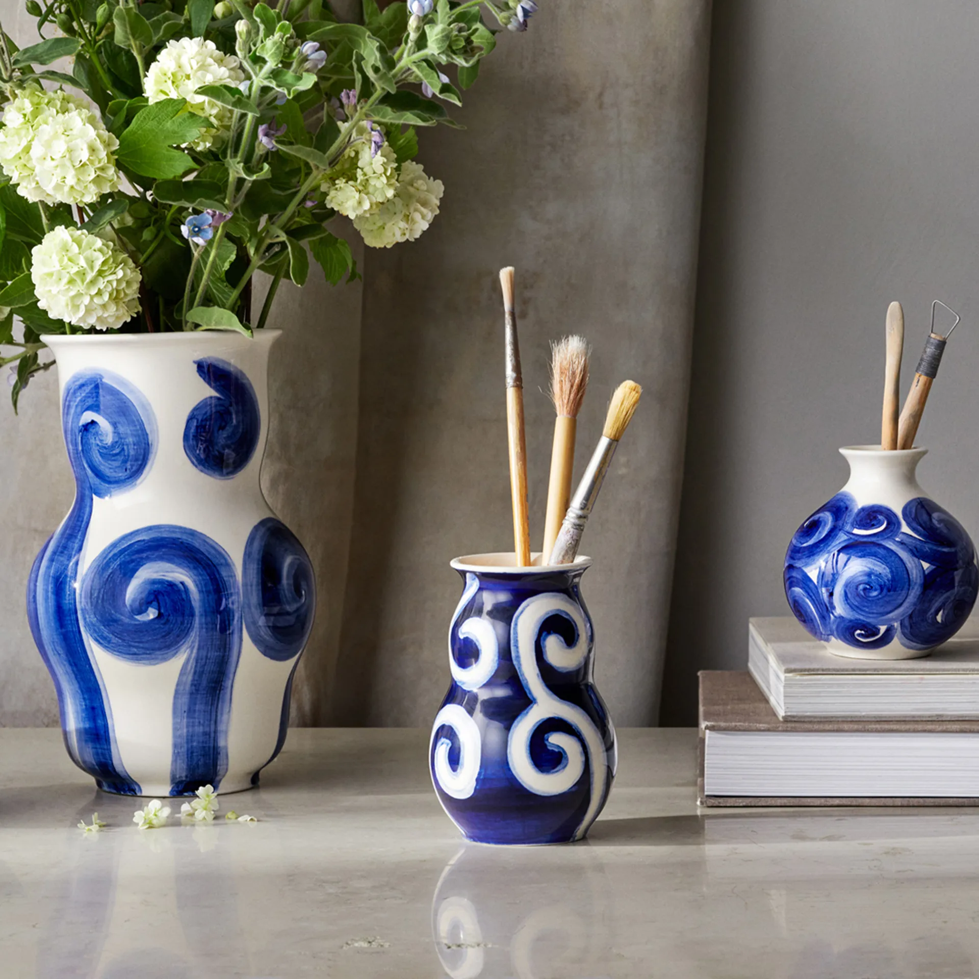 Tulle 花瓶 22.5 cm, Blue Kähler