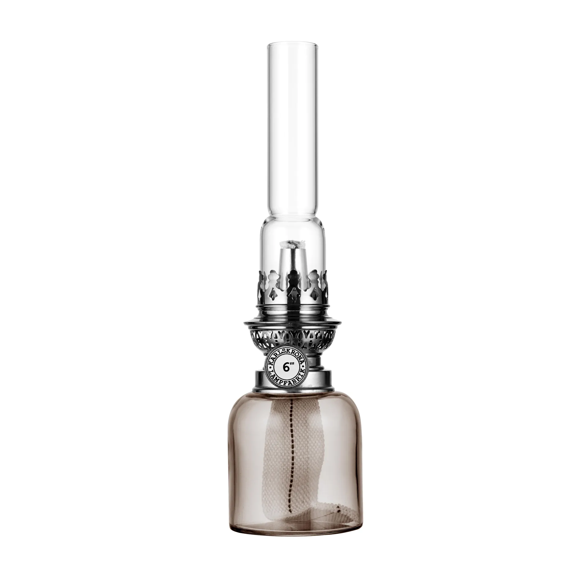 Koholmen paraffin 灯, smoke colou红色 Karlskrona Lampfabrik