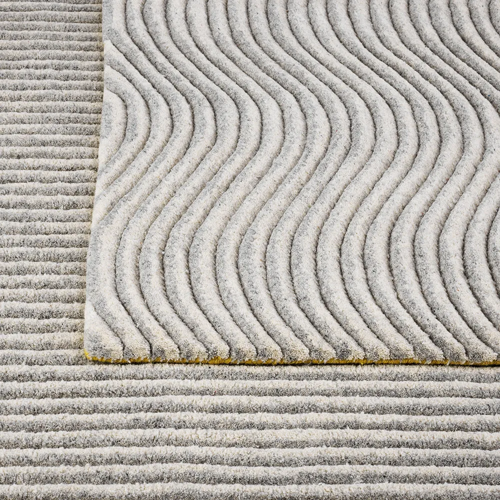 Dunes Wave 波浪纹理北欧风格地毯, 浅灰色_170x240cm Kateha