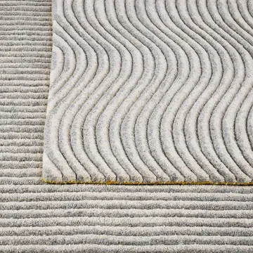 Dunes Wave 波浪纹理北欧风格地毯 - 浅灰色_170x240cm - Kateha