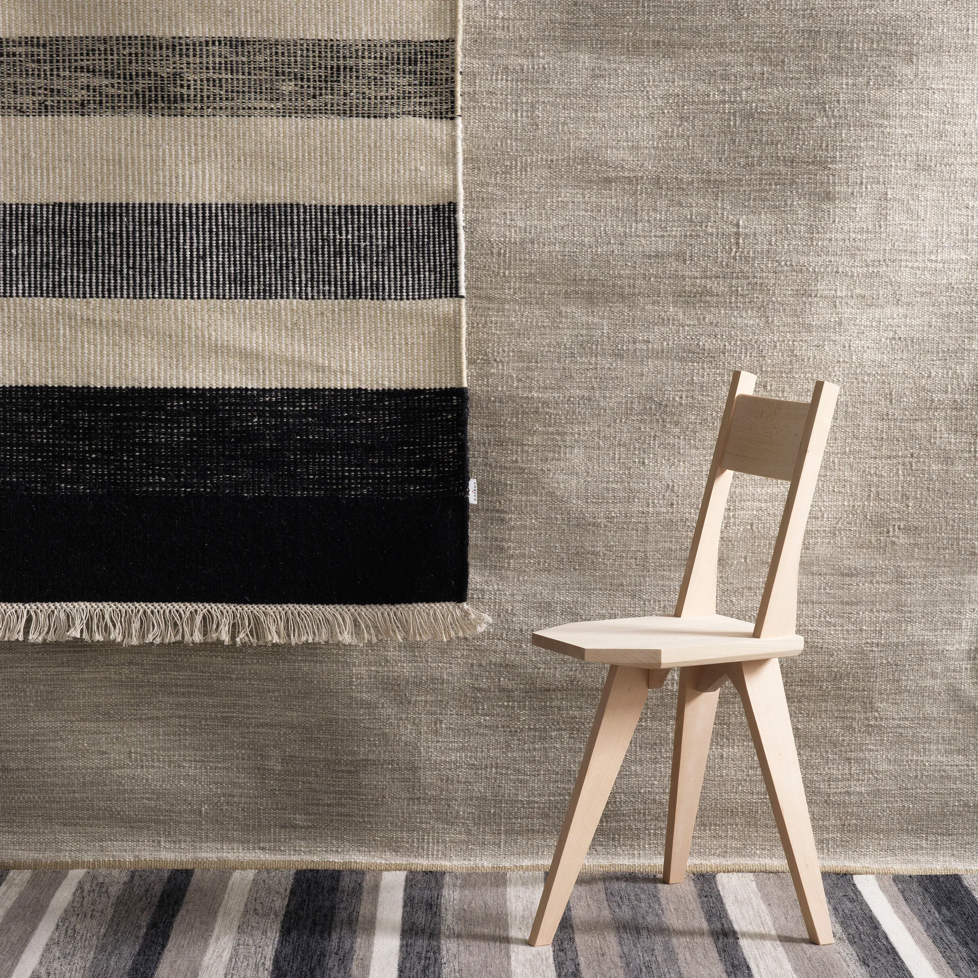 Tofta wave 地毯 170 x 240 cm, 白色-黑色 Kateha