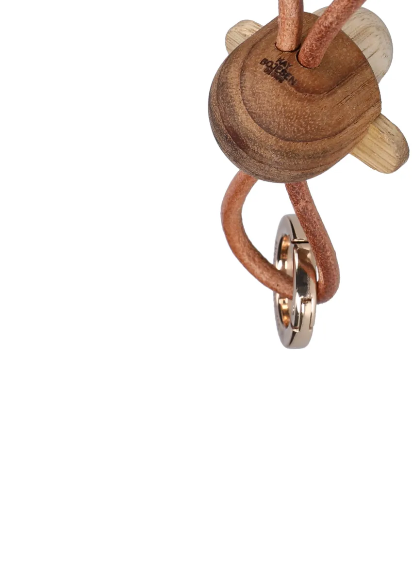 Kaj Bojesen monkey keyring, Teak, limba wood, 原色/自然色 皮革 Kay Bojesen Denmark