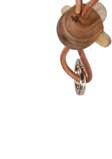 Kaj Bojesen monkey keyring - Teak, limba wood, 原色/自然色 皮革 - Kay Bojesen Denmark