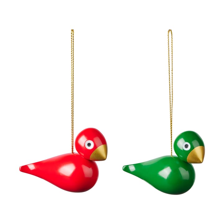 Kay Bojesen Christmas birds 装饰品 2件 - 红色-绿色 - Kay Bojesen Denmark