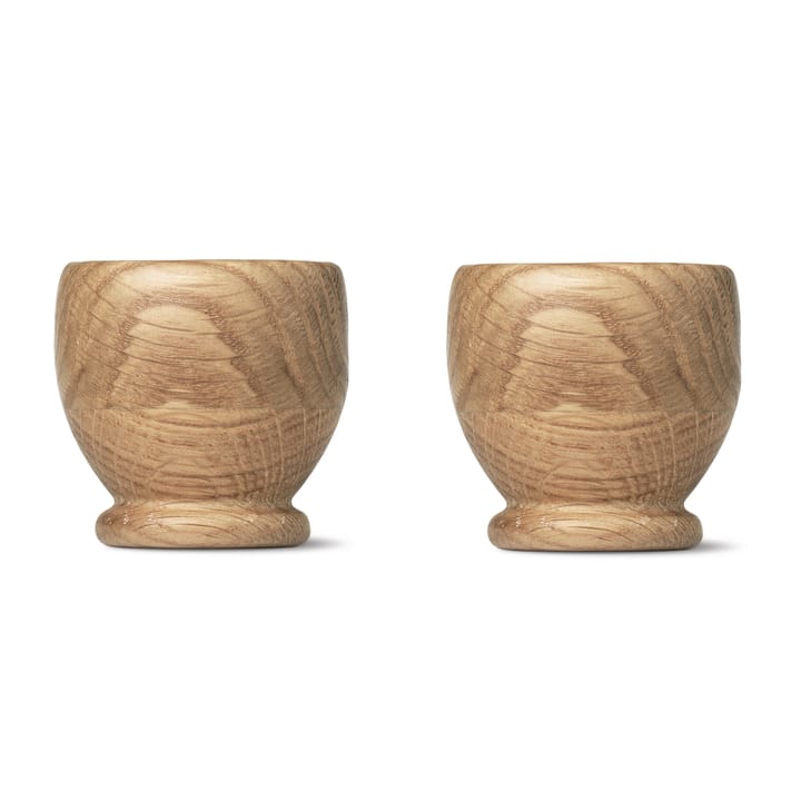 Kay Bojesen 蛋杯 oak 两件套装, Oak Kay Bojesen Denmark