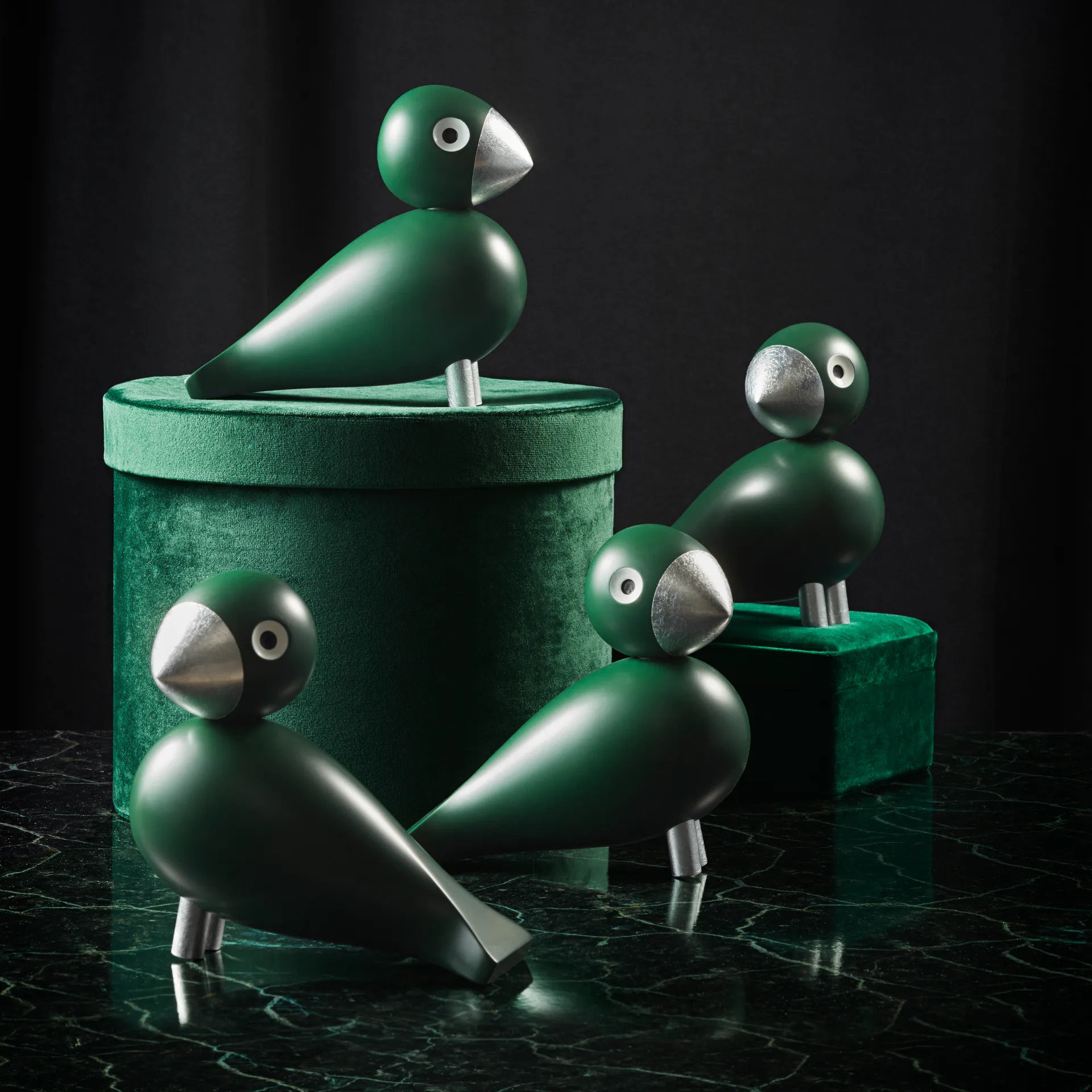 Kay Bojesen song bird Georg, 绿色-银色 Kay Bojesen Denmark