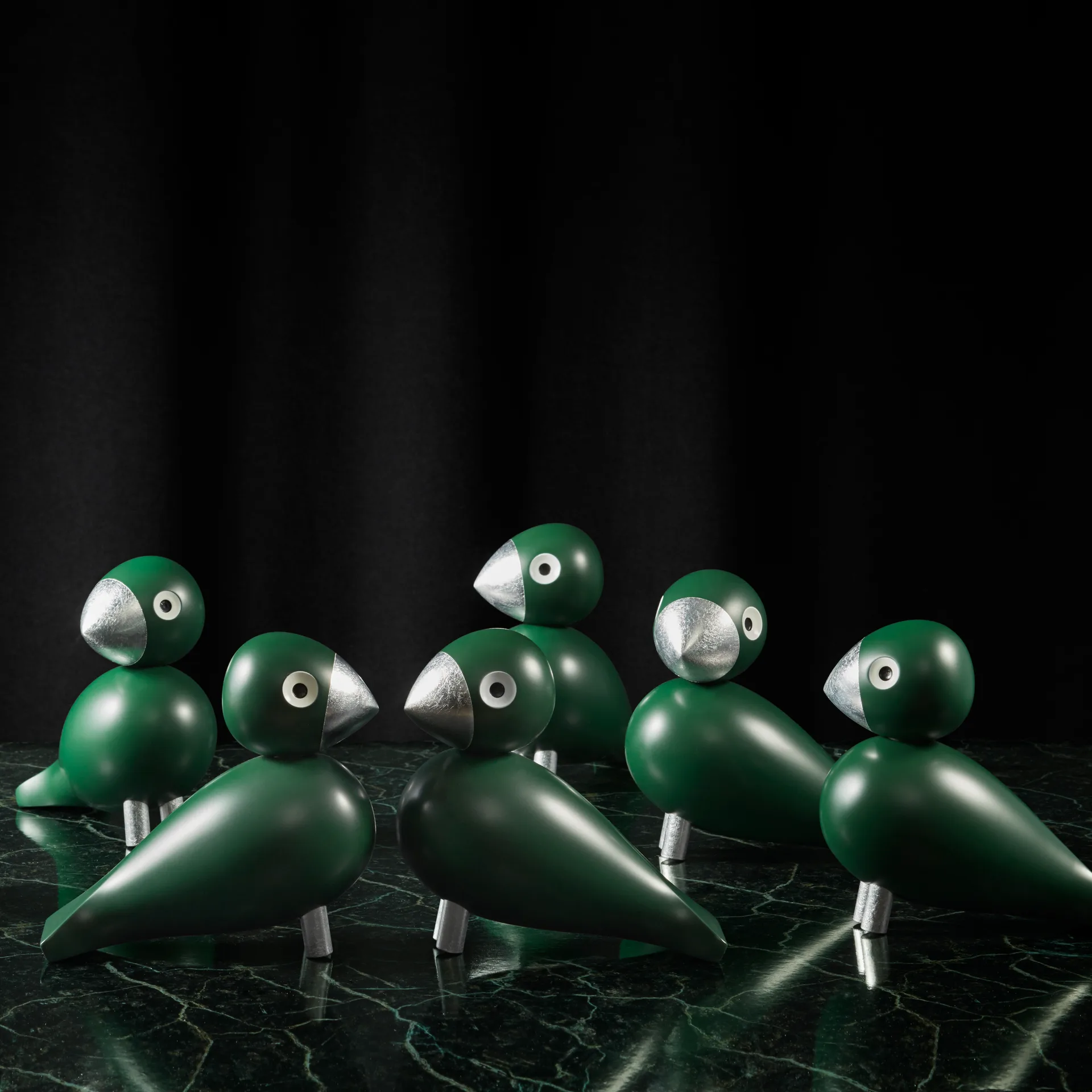 Kay Bojesen song bird Georg, 绿色-银色 Kay Bojesen Denmark