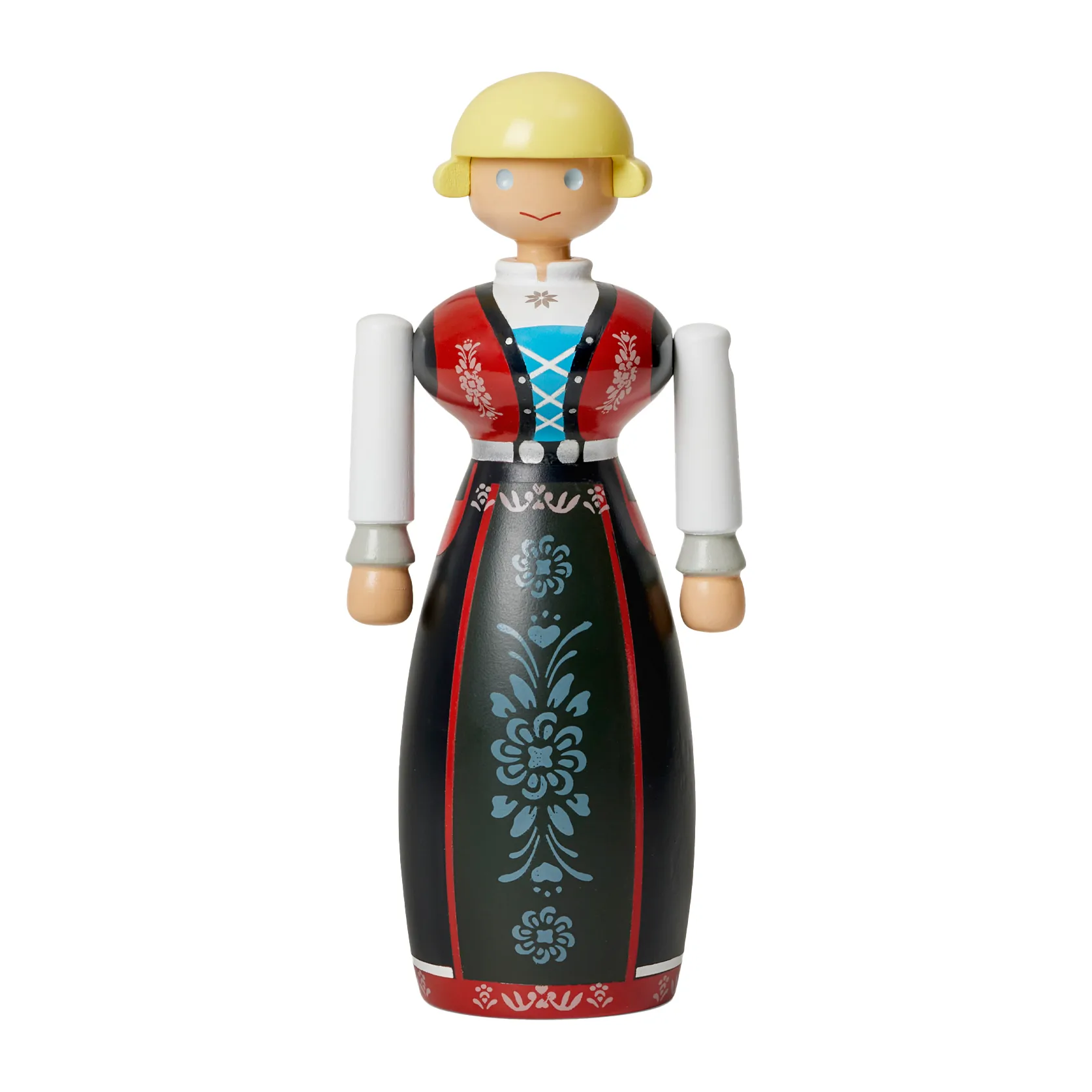 Kay Bojesen 挪威民俗服饰女性摆件, 黑色_红色_白色 Kay Bojesen Denmark