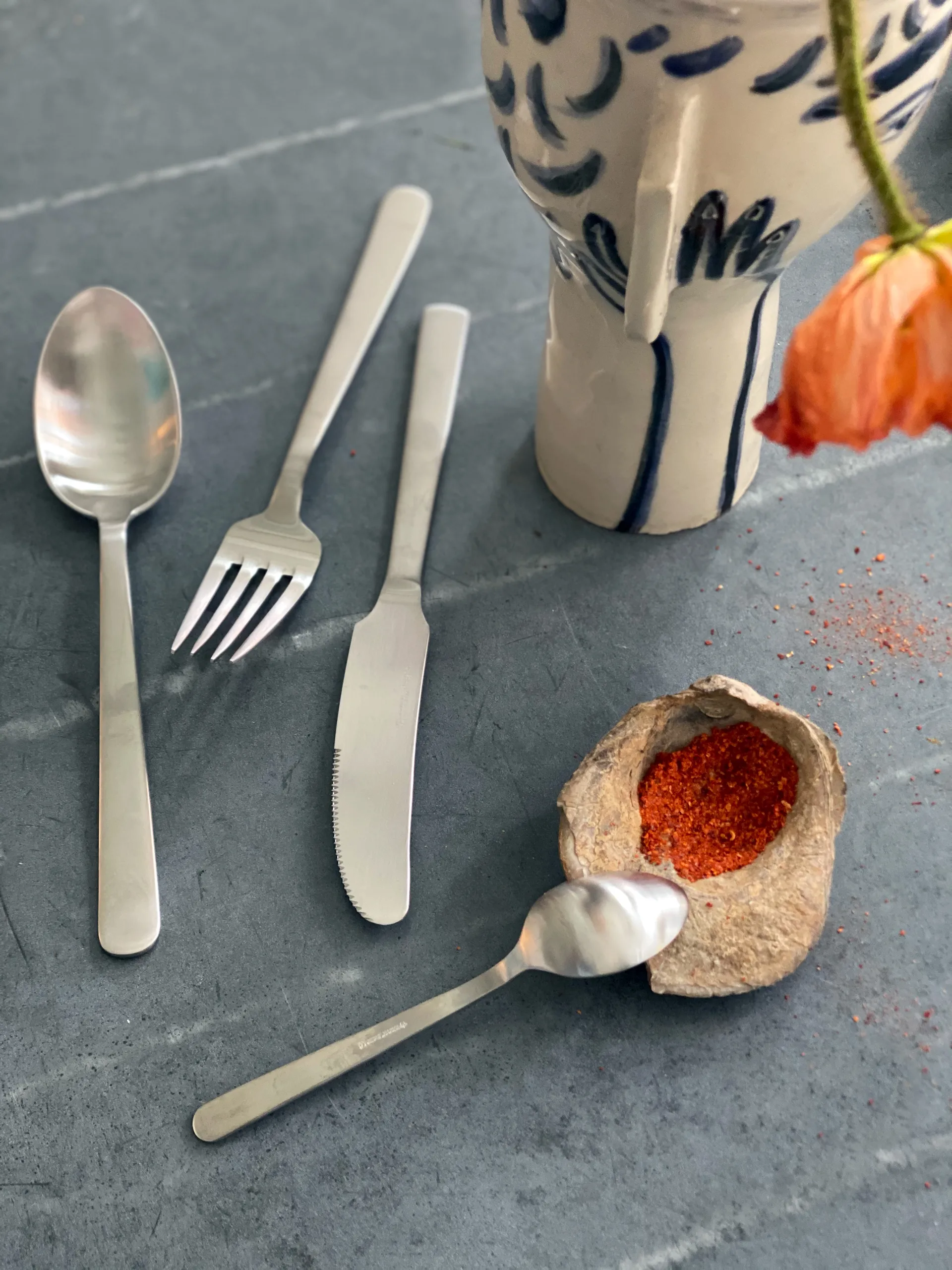 Grand Prix 刀叉勺 4件, Polished steel Kay Bojesen