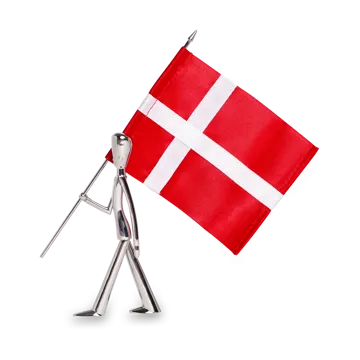 Royal Guard flag bearer figurine 18 cm - Polished steel - Kay Bojesen