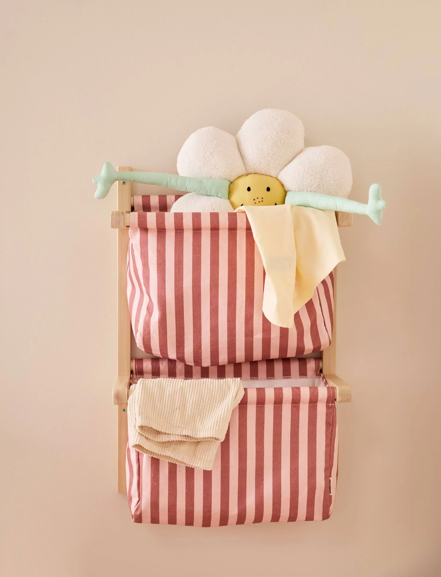 条纹储物袋架, 棕粉色，40x19x60cm Kid's Concept
