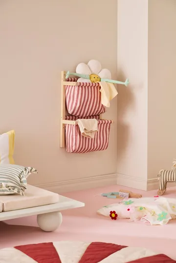 条纹储物袋架 - 棕粉色，40x19x60cm - Kid's Concept