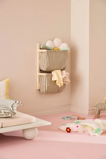 条纹储物袋架 - 绿色，40x19x60cm - Kid's Concept