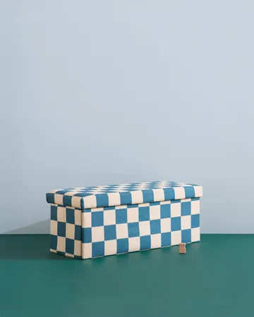 方形储物脚凳 - 水鸭蓝_80x30x30cm - Kid's Concept