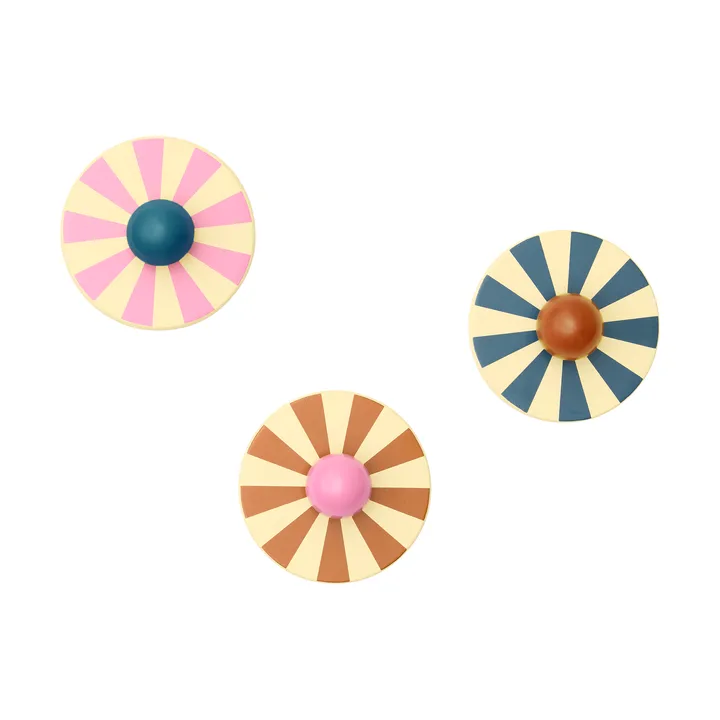Circus 马戏团 挂钩 3件装 - 多色_Ø10x4.4cm - Kid's Concept