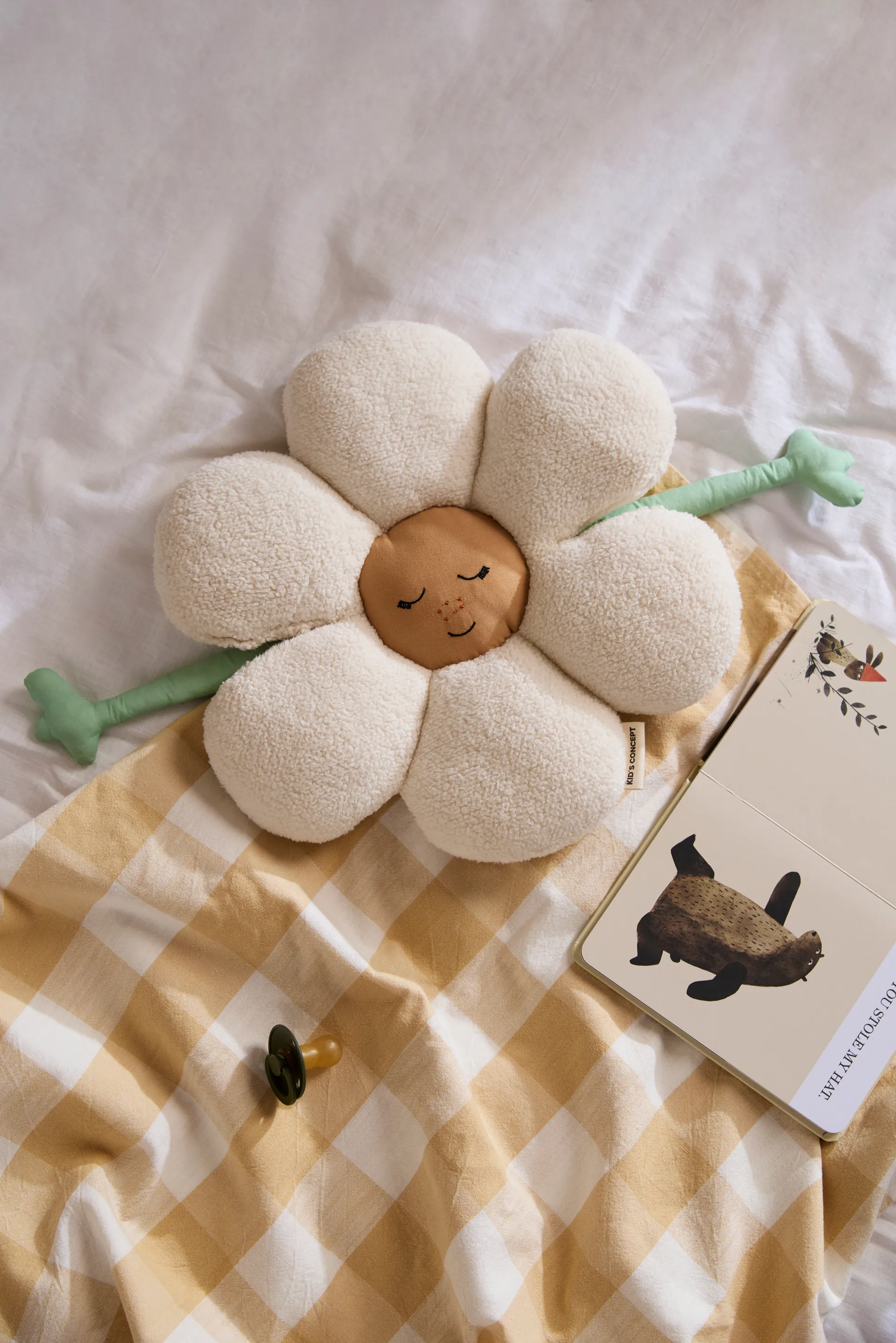 Flower 花朵靠垫, 白色_绿色_黄色 Kid's Concept