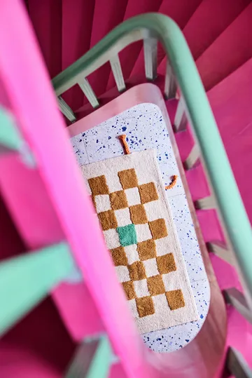Pippi 格子地毯 - 卡其色_120x160cm - Kid's Concept