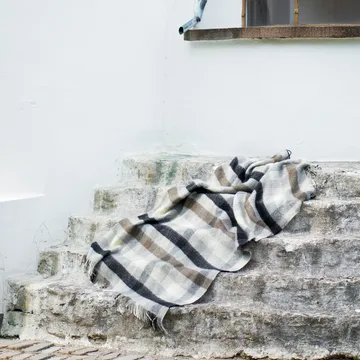 瑞典哥特兰羊毛盖毯 130×200cm - multi 灰色 - Klippan Yllefabrik