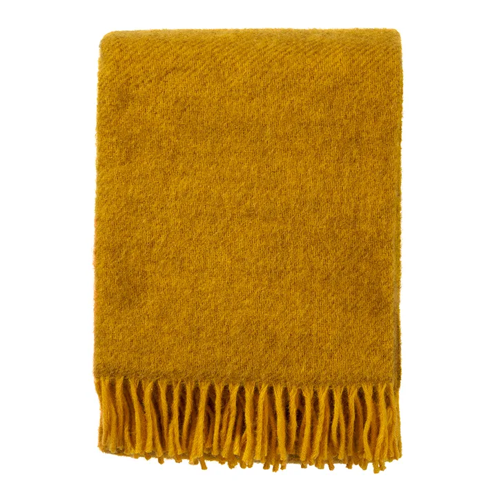瑞典哥特兰羊毛盖毯 130×200cm - 黄色 - Klippan Yllefabrik