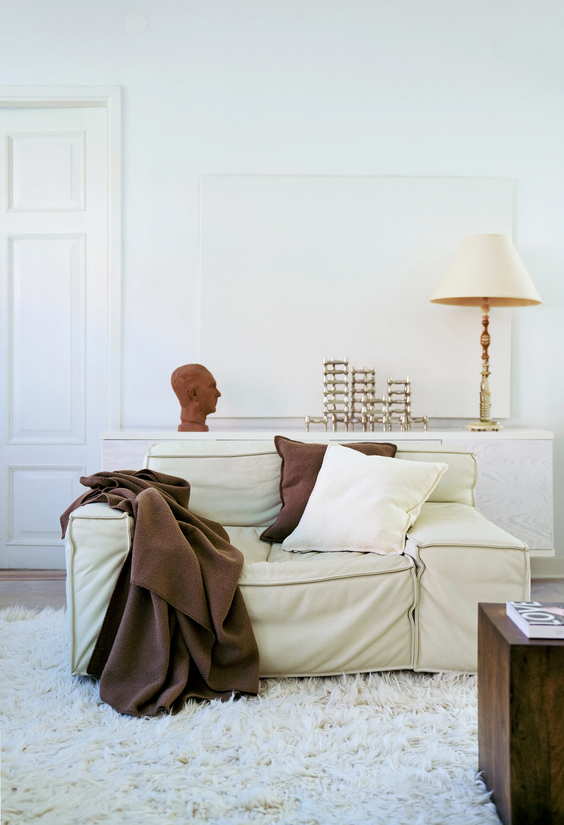 Bouclé 靠枕套 45x45 cm, Mocha mousse Klippan Yllefabrik