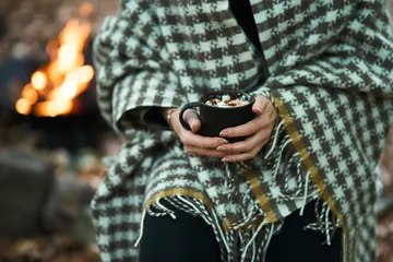 Dogtooth 羊毛 毯子 130x200 cm - 灰色-黄色 - Klippan Yllefabrik