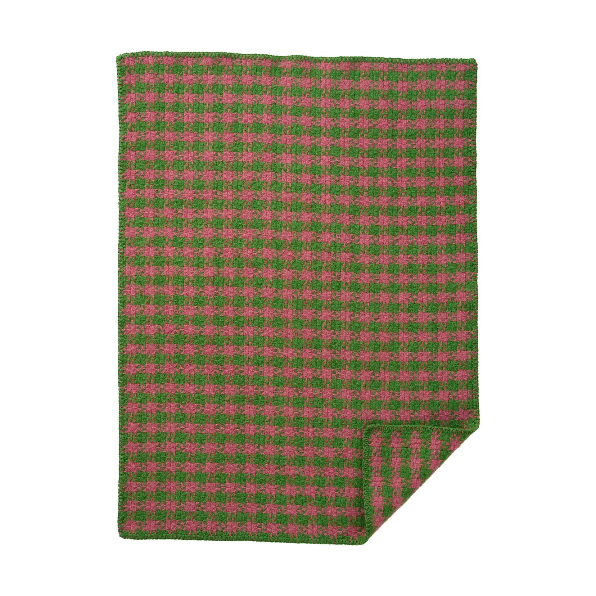 Dogtooth 婴儿毛毯 65x90cm, 绿粉拼色 Klippan Yllefabrik