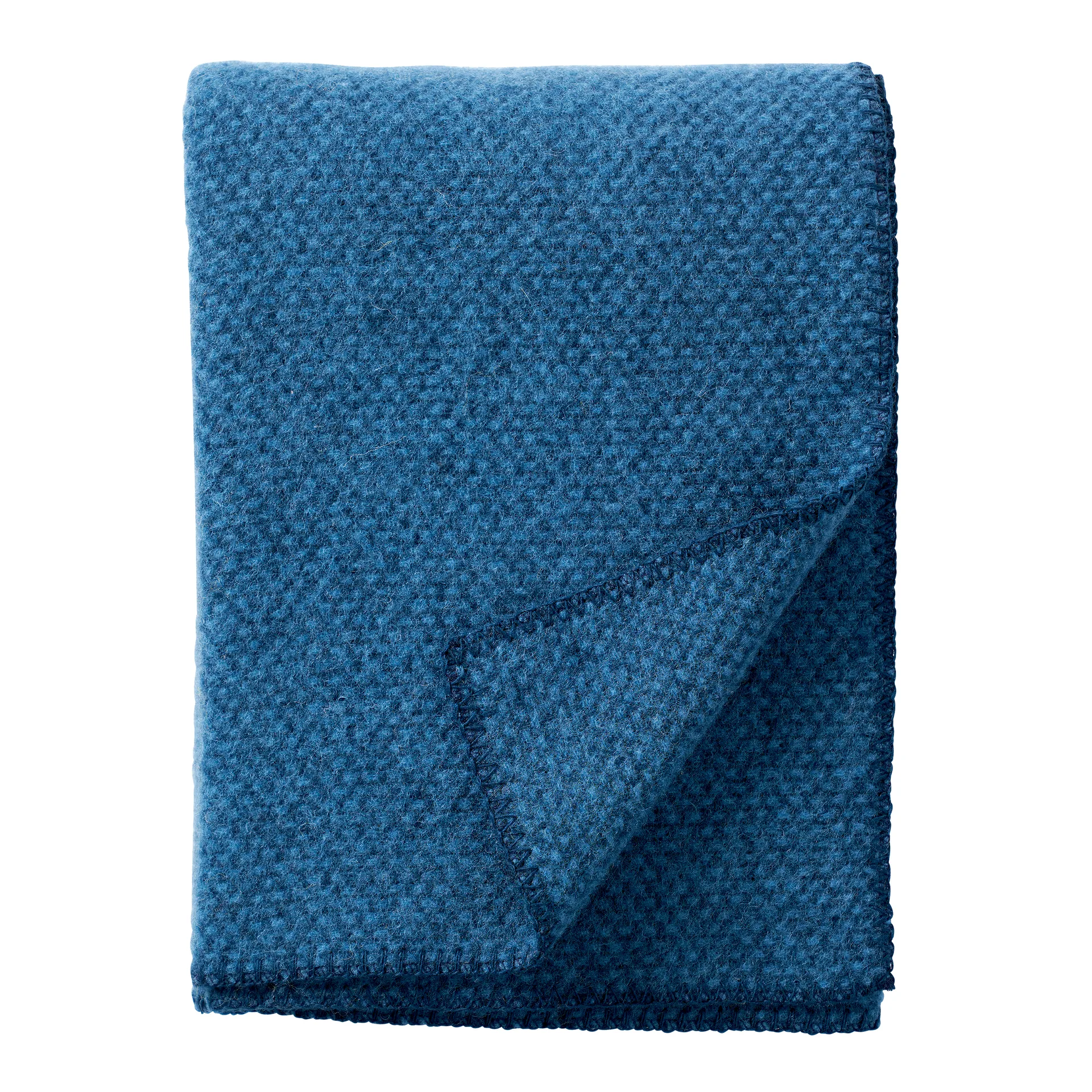 Domino 羊毛毯子, sea 蓝色 Klippan Yllefabrik