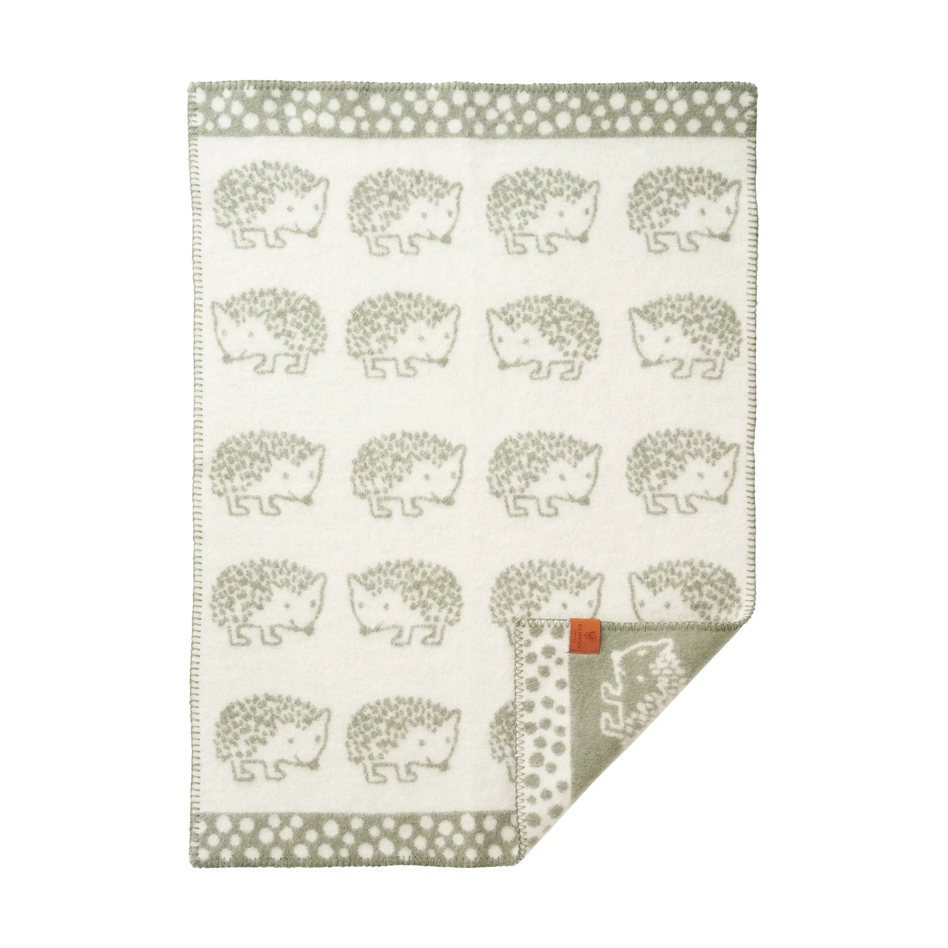 Hedgehog 婴儿毛毯 65x90cm, 绿色 Klippan Yllefabrik
