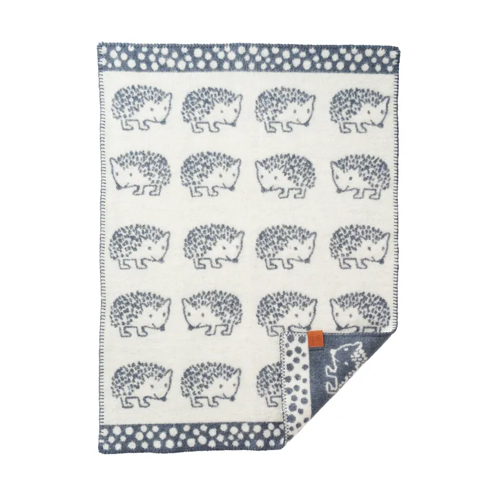 Hedgehog 婴儿毛毯 65x90cm - 蓝色 - Klippan Yllefabrik