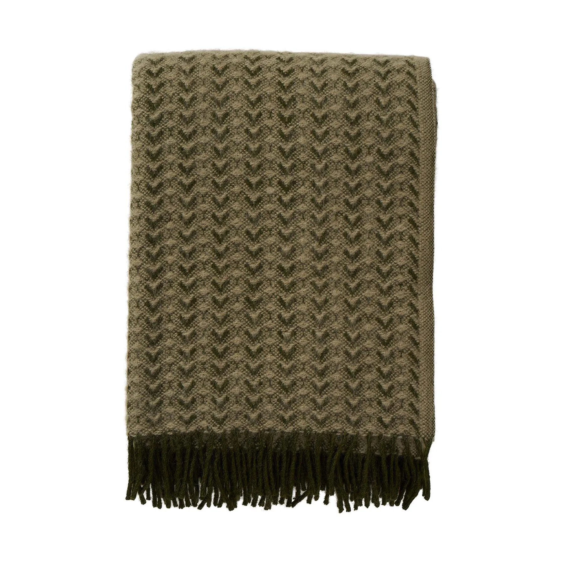 Ilse 羊毛 毯子 130x200 cm, Wood-绿色 Klippan Yllefabrik